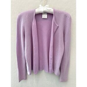CHANEL | Vintage Lilac Cashmere Cardigan Sweater Made in Britain | Size 40